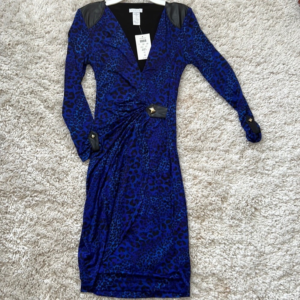 Royal blue and black Cache dress